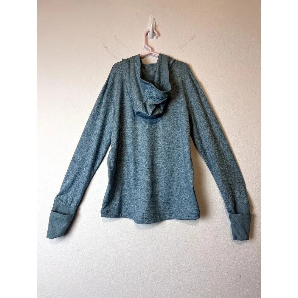 Athleta Girl Uptempo Hooded Top Heather Green Size 14 Activewear